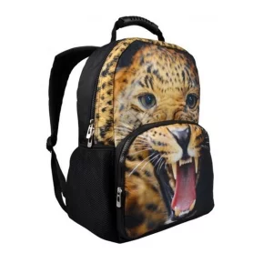 Zaino per la scuola universitaria con stampa leopardata 3D