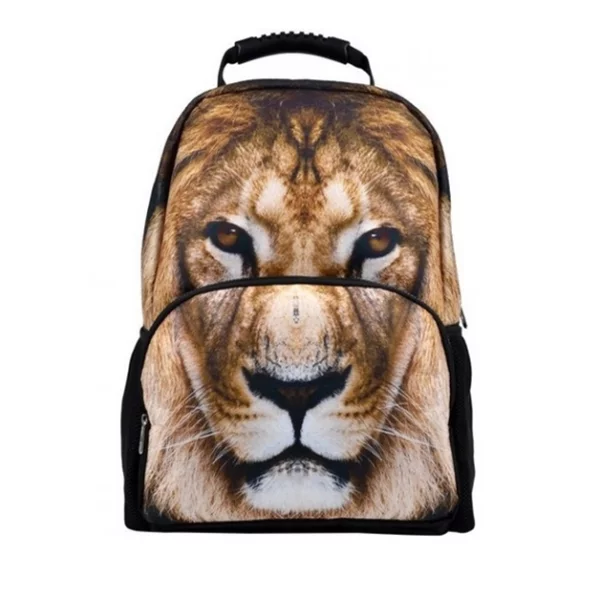 3d lion print animal college rucksacks