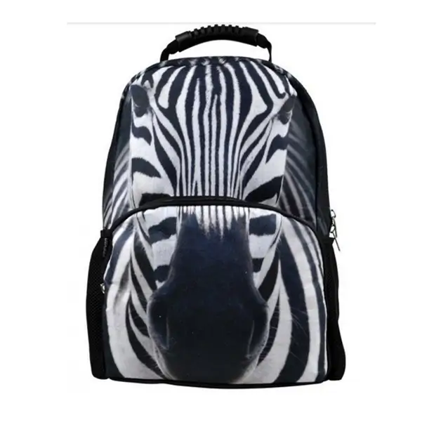 3d zebra print animal backpack college school rucksack bags