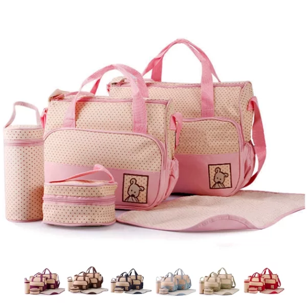 5pcs set microfiber cloth baby diaper mammy bags