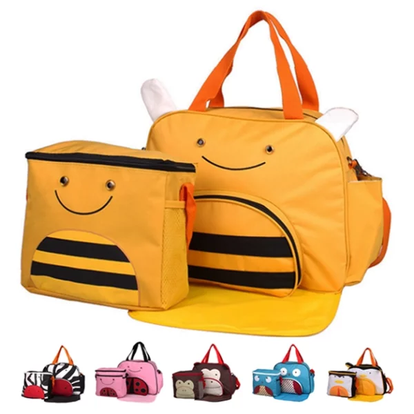 bee 3pcs set microfiber animal cloth baby diaper bag