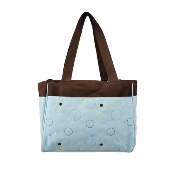dot and circle embroidery tote diaper bags