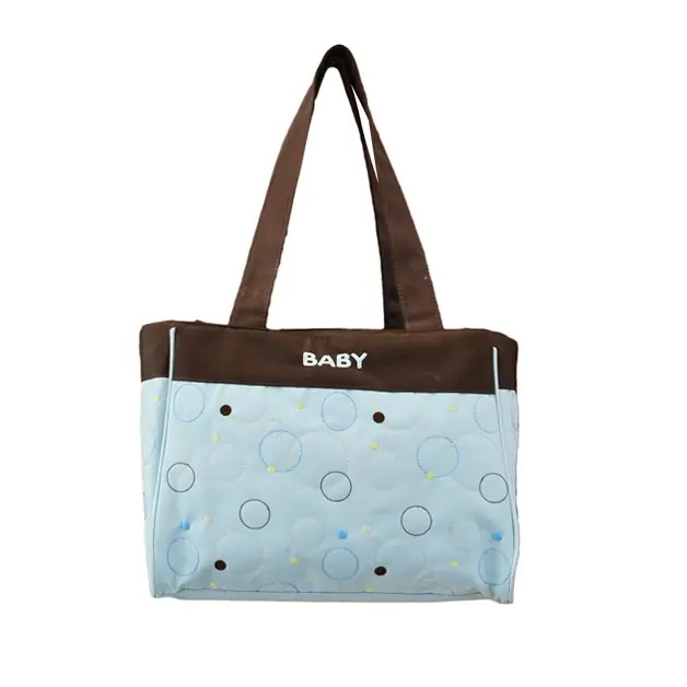 dot and circle embroidery tote diaper bags