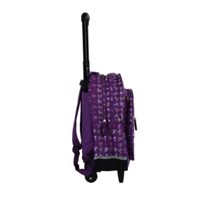 full print petite cerise school trolley backpacks