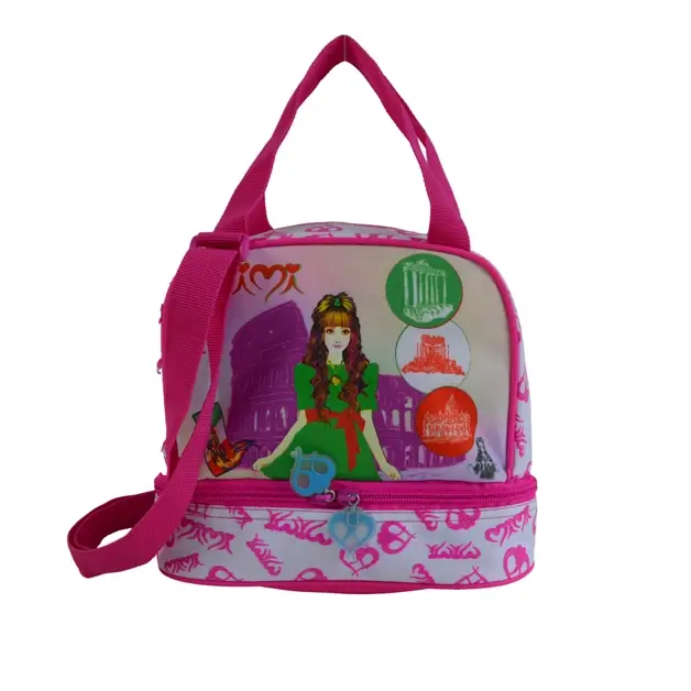 glitter print lunch bags for girls