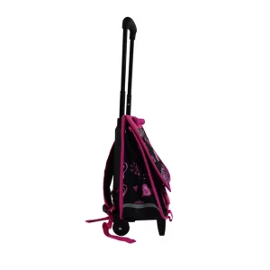 heart embroidery schoolgirl trolley school bags