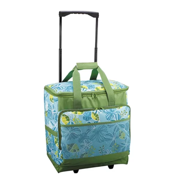 insulated rolling cooler bag with telescoping handle