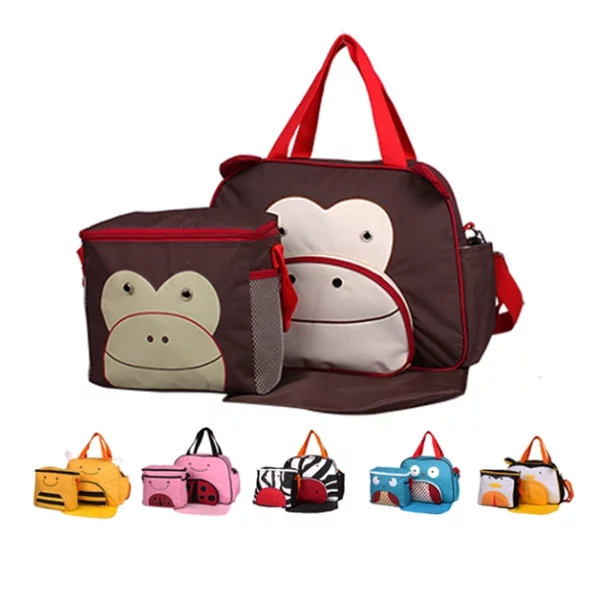 monkey 3pcs set microfiber animal cloth baby diaper nappy bag