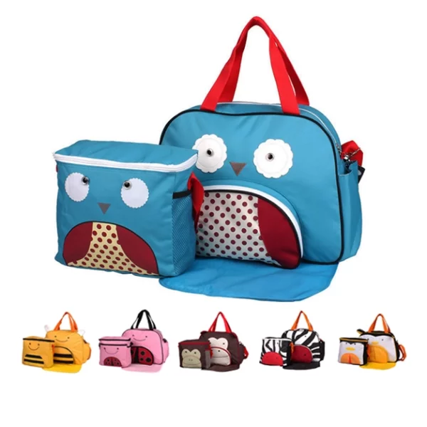 Nachteule 3pcs Set Mikrofaser Tiertuch Baby Windel Mutter Taschen