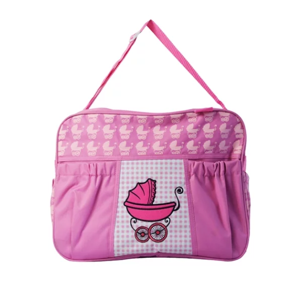Sacos de fraldas bonitos bordados de carrinho de bebê rosa