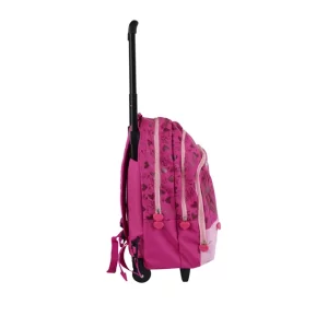 pink school girl trolley school backpacks