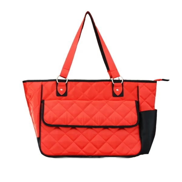 polyester satin red tote diaper bags
