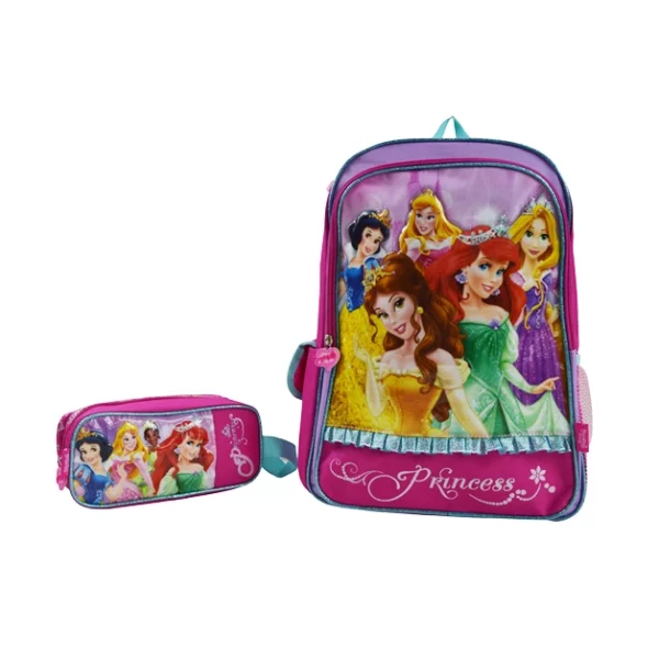 princess school bags with pencil case