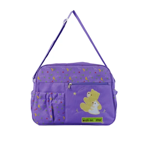 purple bear embroidery mummy diaper bags