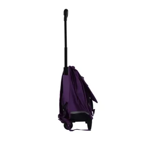 purple trolley school bag on wheels