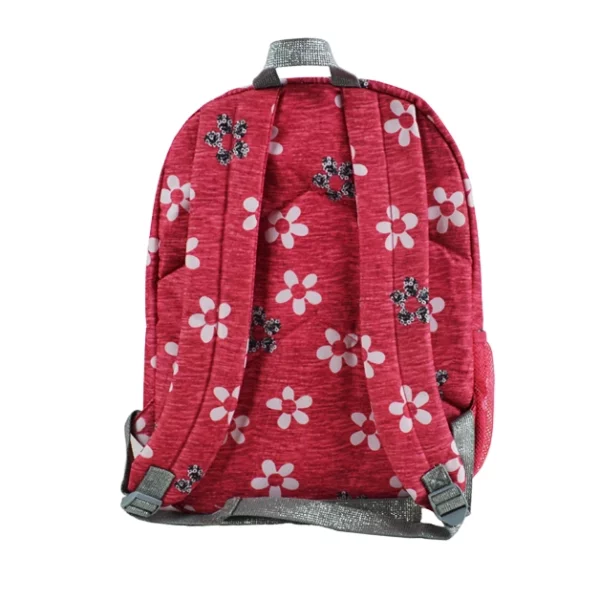 sliver webbing backpacks with flower print