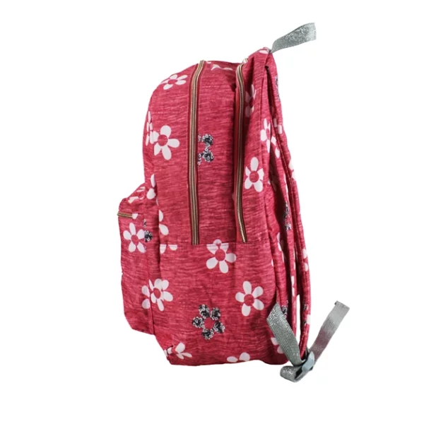 sliver webbing backpacks with flower print