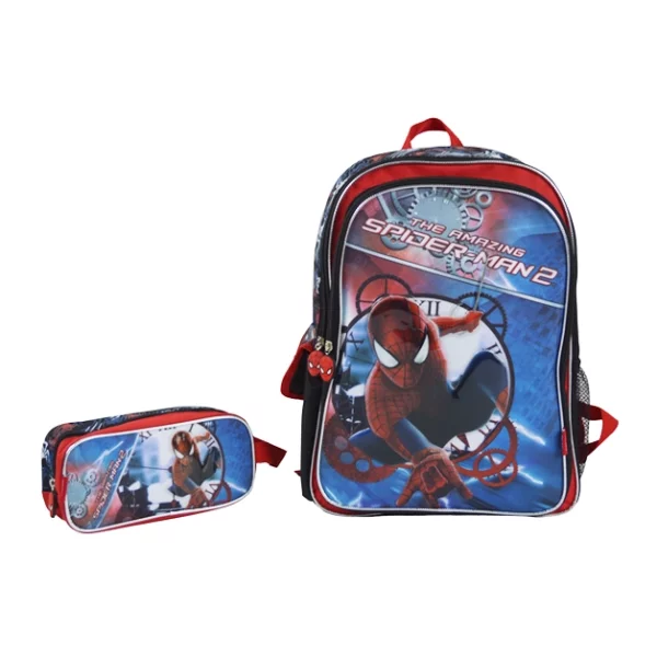 Sacos escolares do Homem Aranha com estojo de lápis
