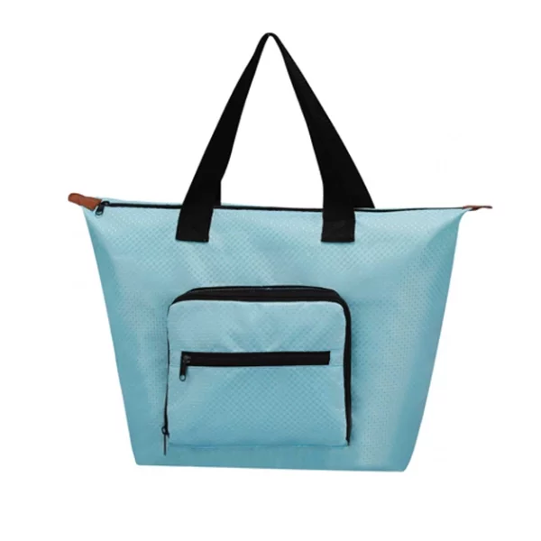 two tone polyester foldable tote bags
