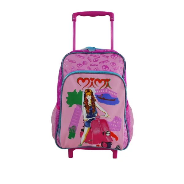 Sacos escolares de crianças rosa com rodas