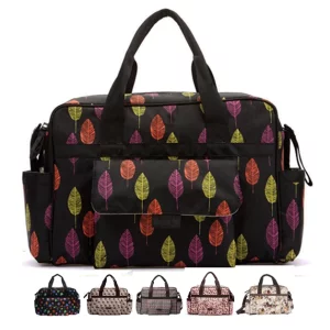 Venta al por mayor de bolsas de pañales de moda con estampado de árboles coloridos