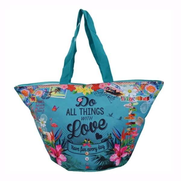 round bottom flora tote beach bags