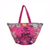 round bottom pink flower beach bags