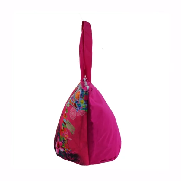 round bottom pink flower beach bags