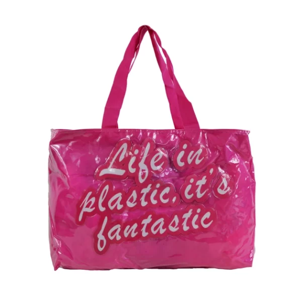 pink pvc large tote beach bags