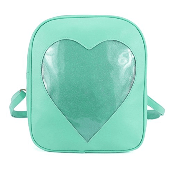 Green Clear candy bag packs transparent windows backpacks