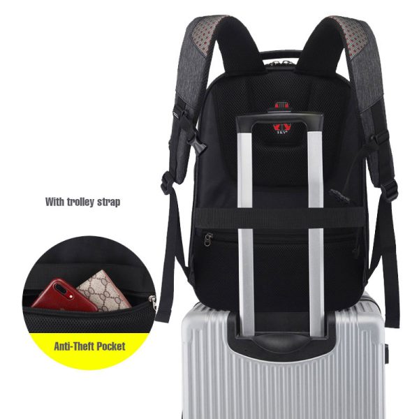 17 inch laptop backpack with trolley strap