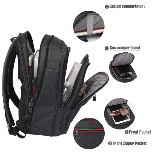 17 inch laptop backpack with trolley strap