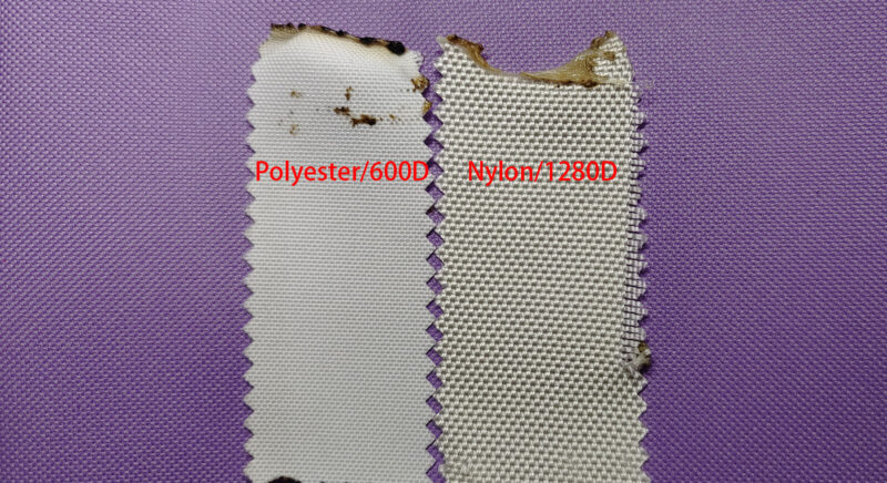 distinguishing polyester and nylon fabrics through combustion tests