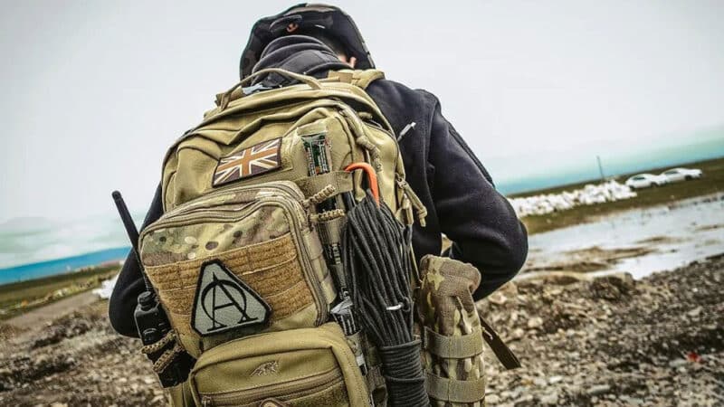 tactical backpack made with cordura® 1000d in outdoor environment